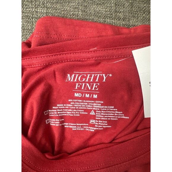 Mighty Fine Leopard Print Christmas Tree Red T Shirt Holiday Womens M - Picture 4 of 6